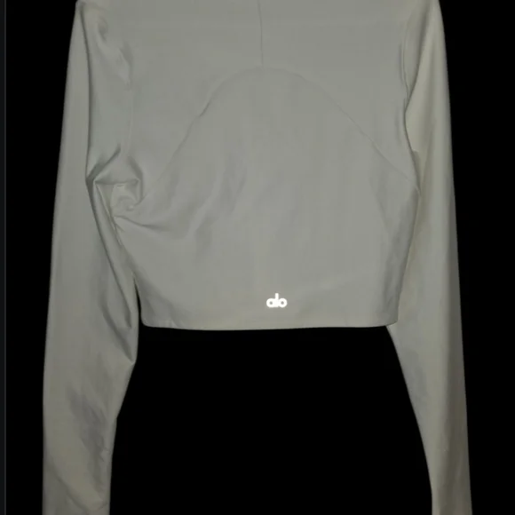 Alo Yoga Women Activewear Airlift Warm Mesh Seamless Long Sleeve Crop Top Tee M - Picture 3 of 4